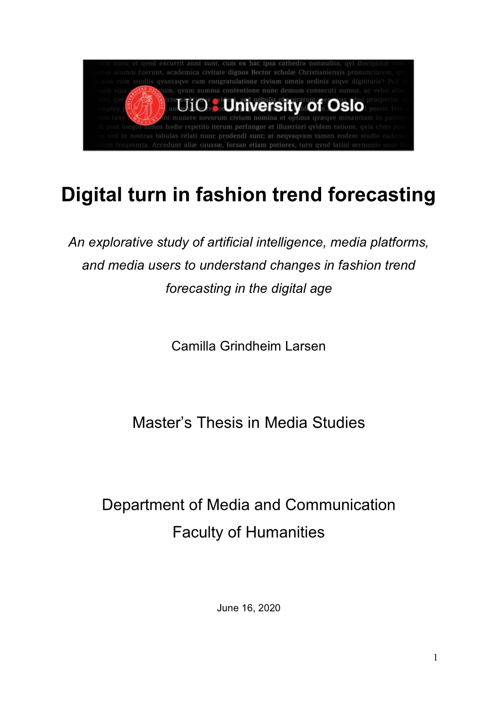 Digital Turn in Fashion Trend Forecasting