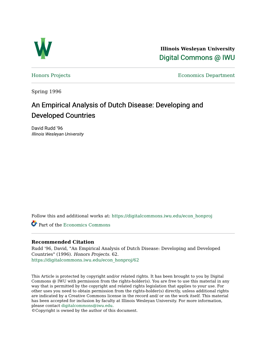 An Empirical Analysis of Dutch Disease: Developing and Developed Countries