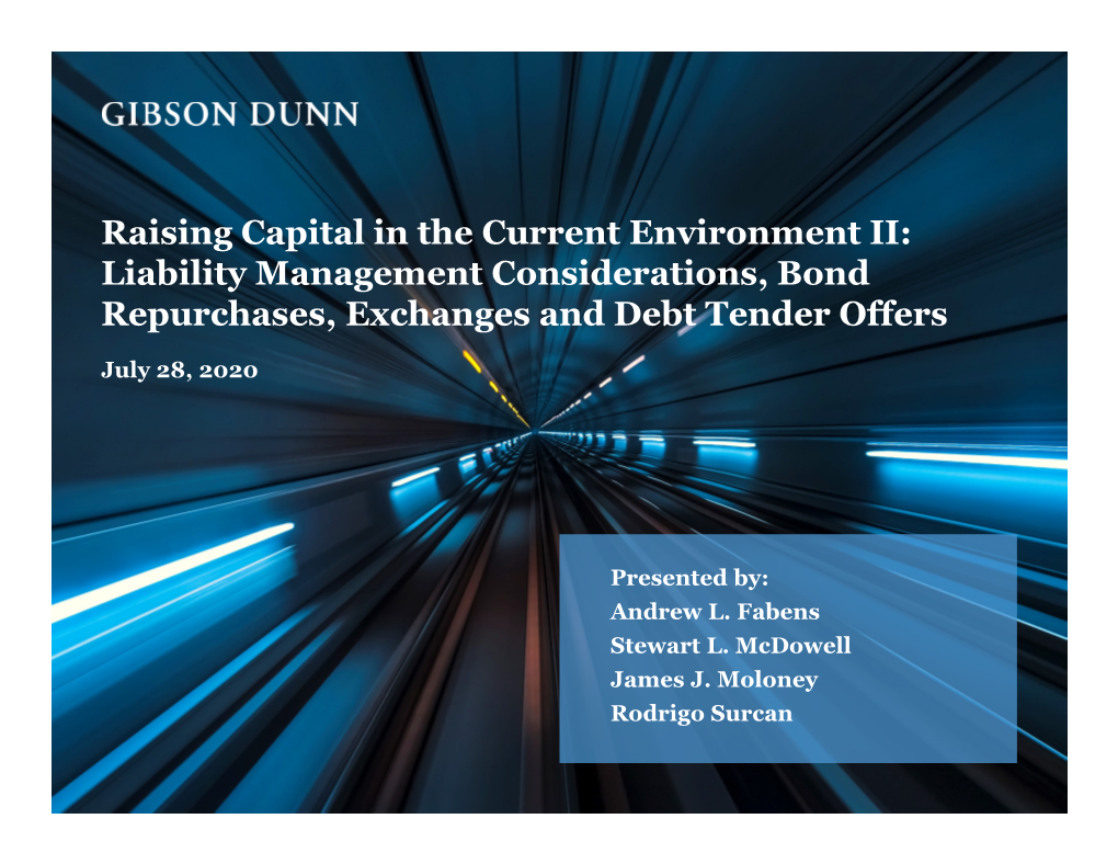 Gibson Dunn Webcast: Raising Capital in the Current Environment
