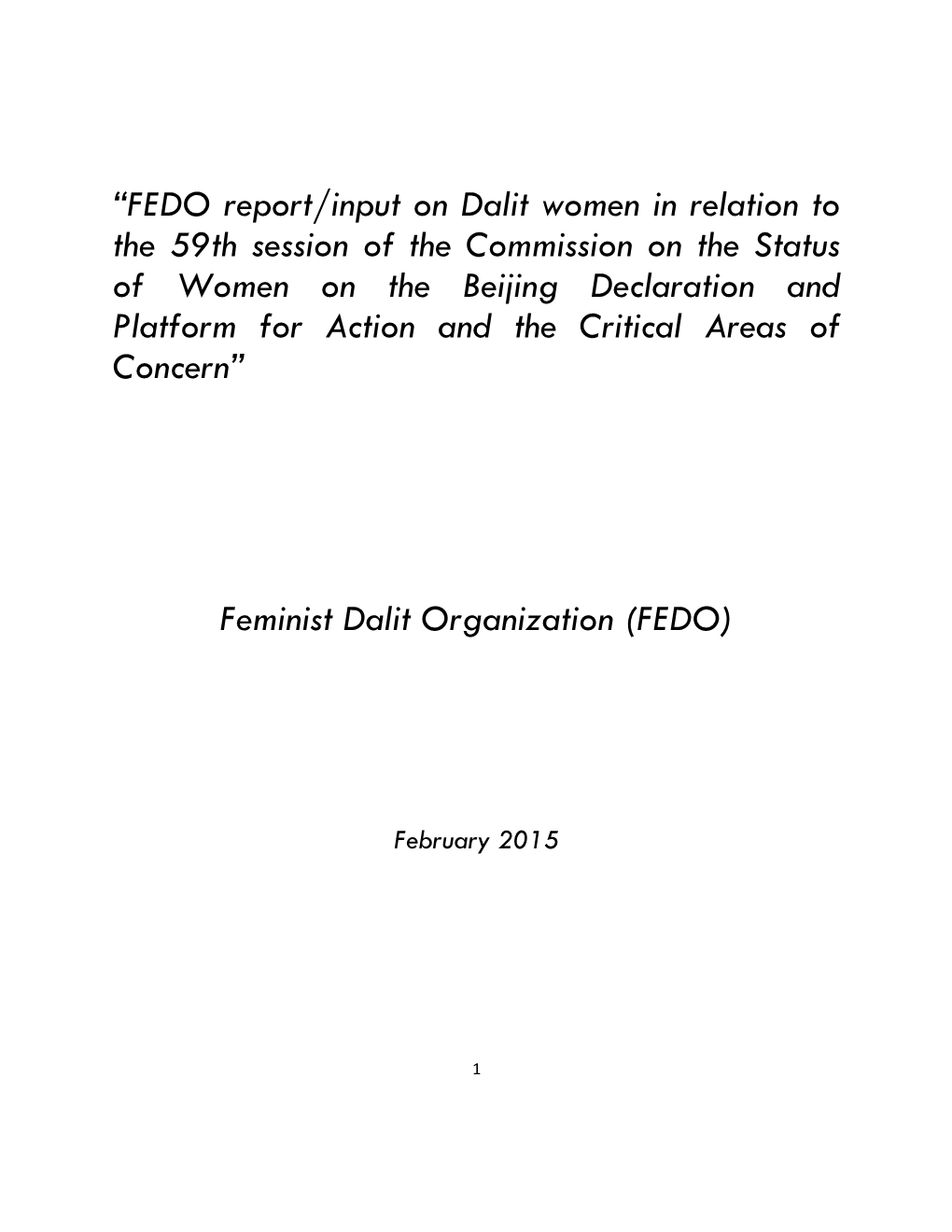 Report on Dalit Women and Critical