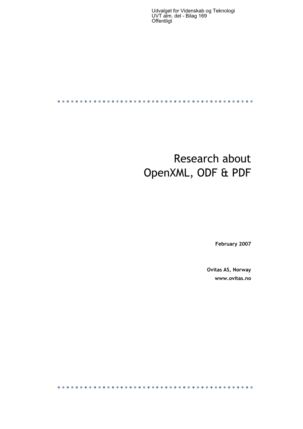Research Openxml, ODF &