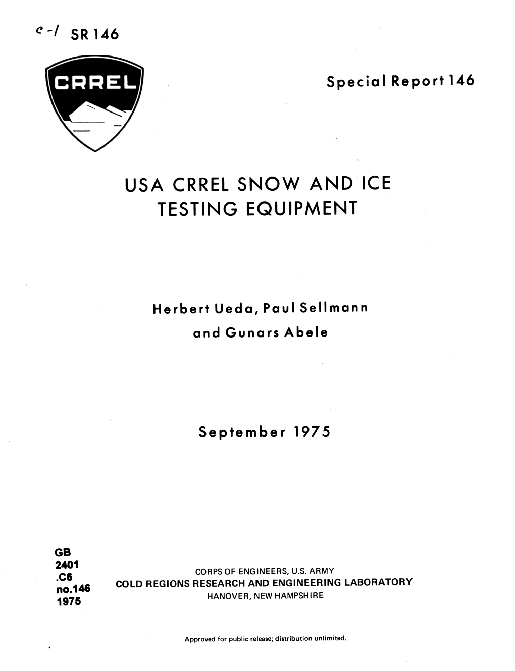 Usa Crrel Snow and Ice Testing Equipment