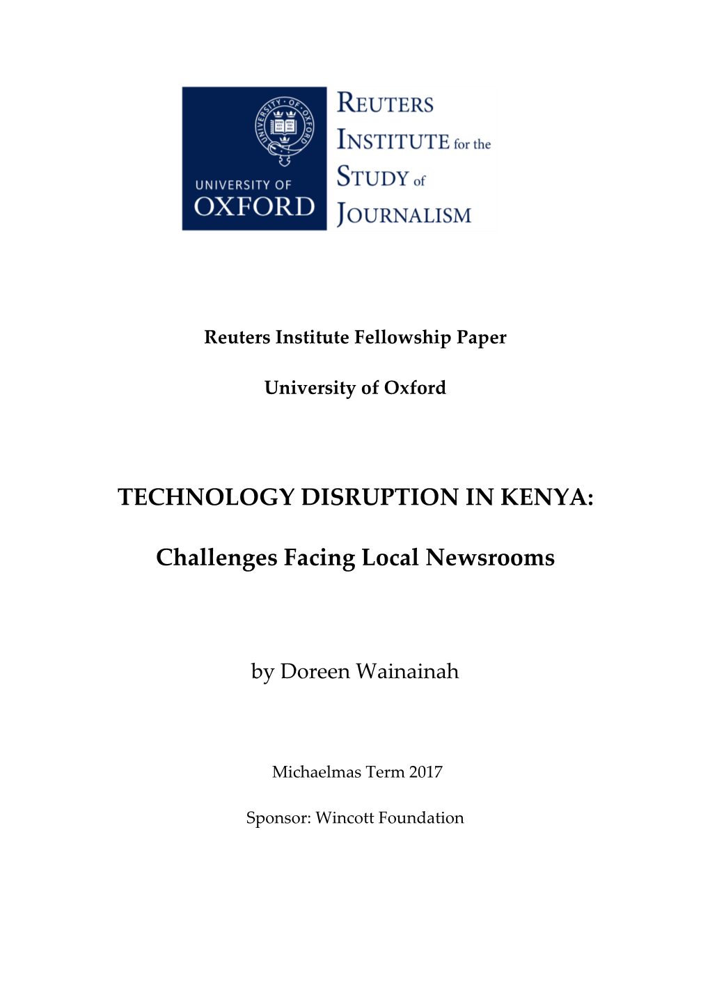 TECHNOLOGY DISRUPTION in KENYA: Challenges Facing Local