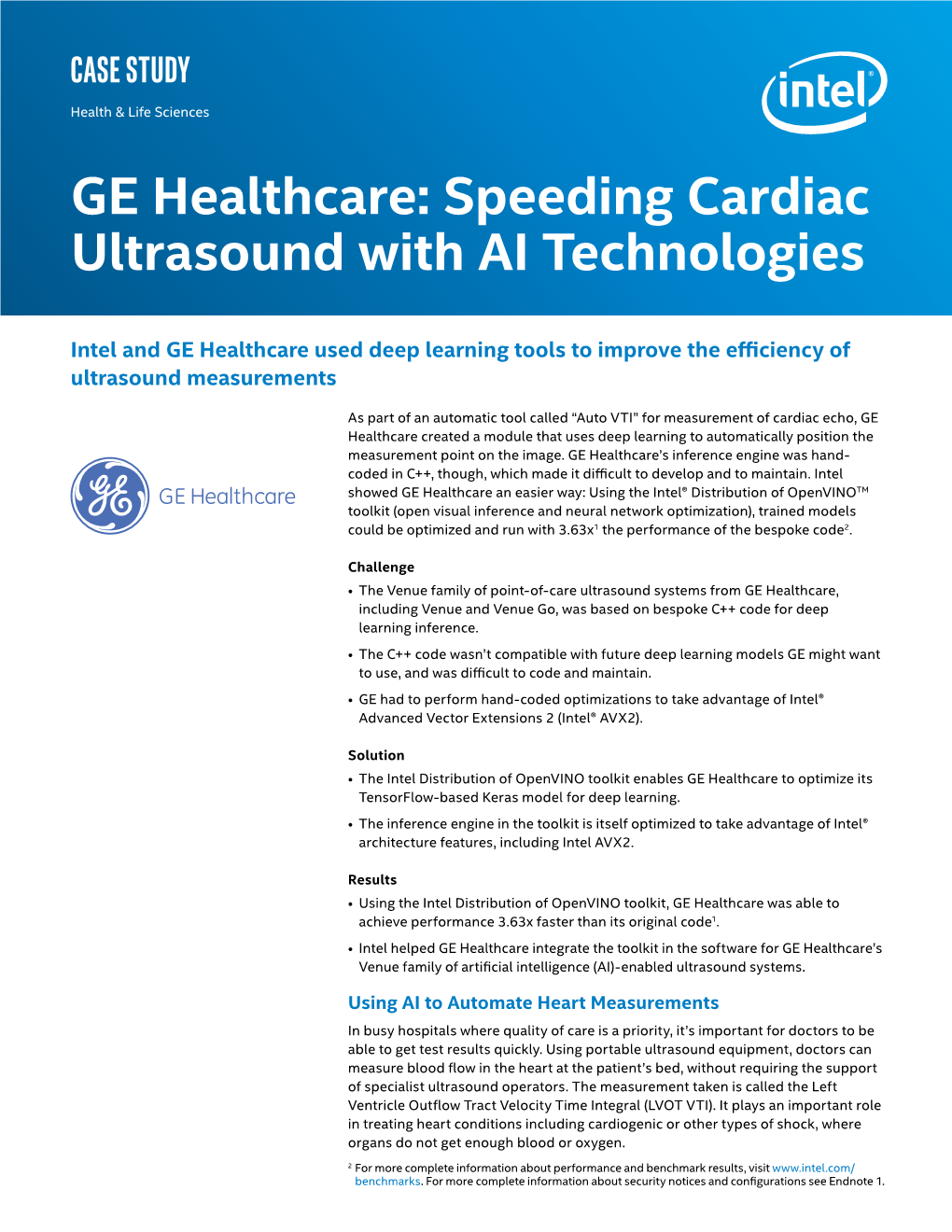 GE Healthcare: Speeding Cardiac Ultrasound with AI Technologies