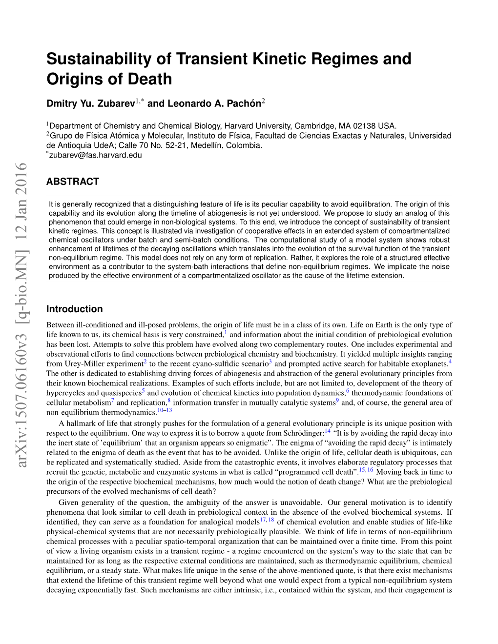 Sustainability of Transient Kinetic Regimes and Origins of Death