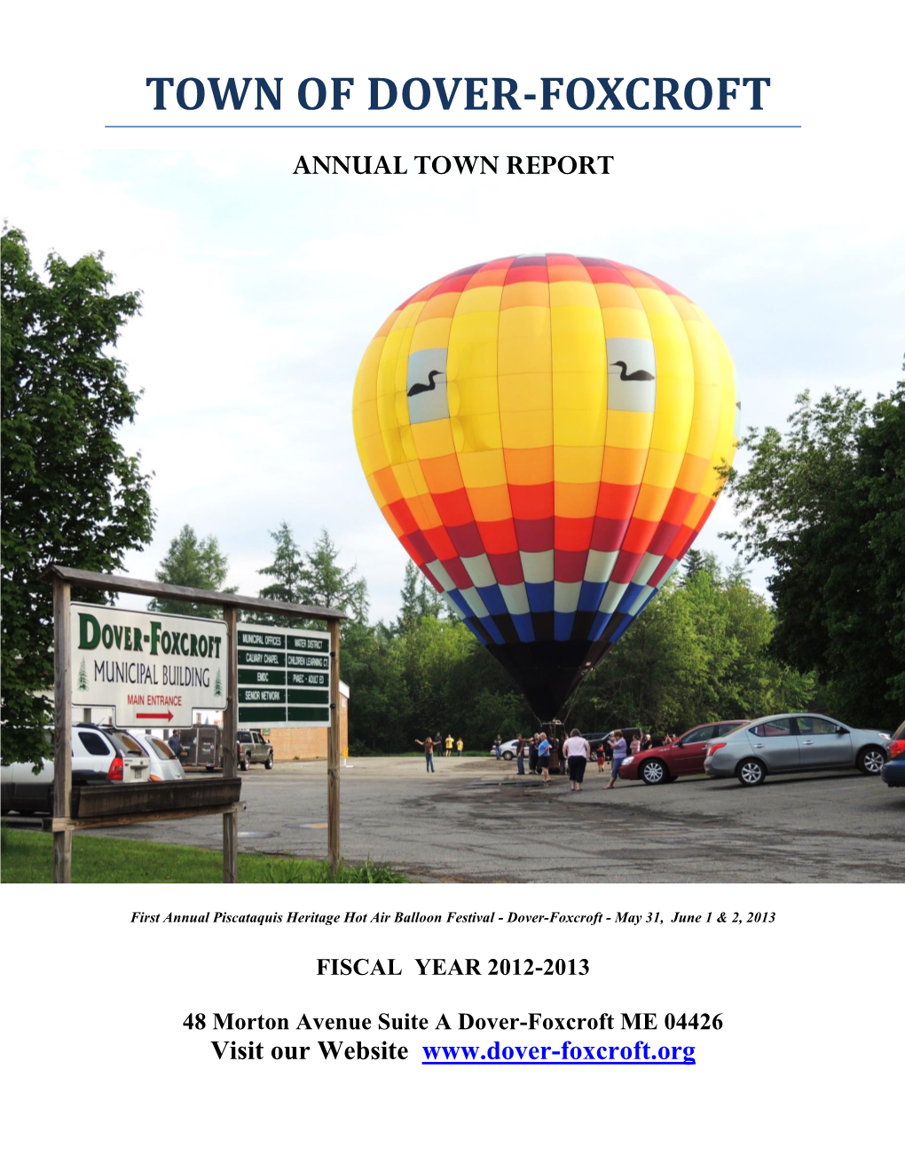 Annual Town Report 2012-2013.Pdf