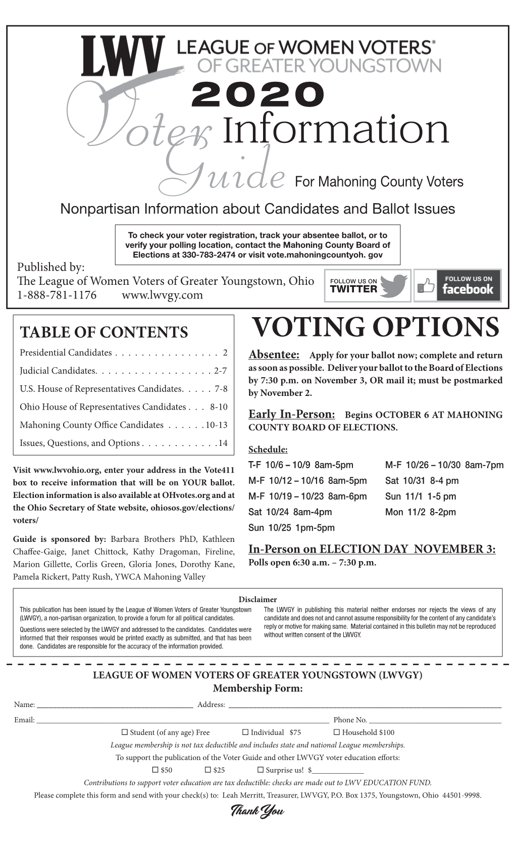 2020 General Election Mahoning County