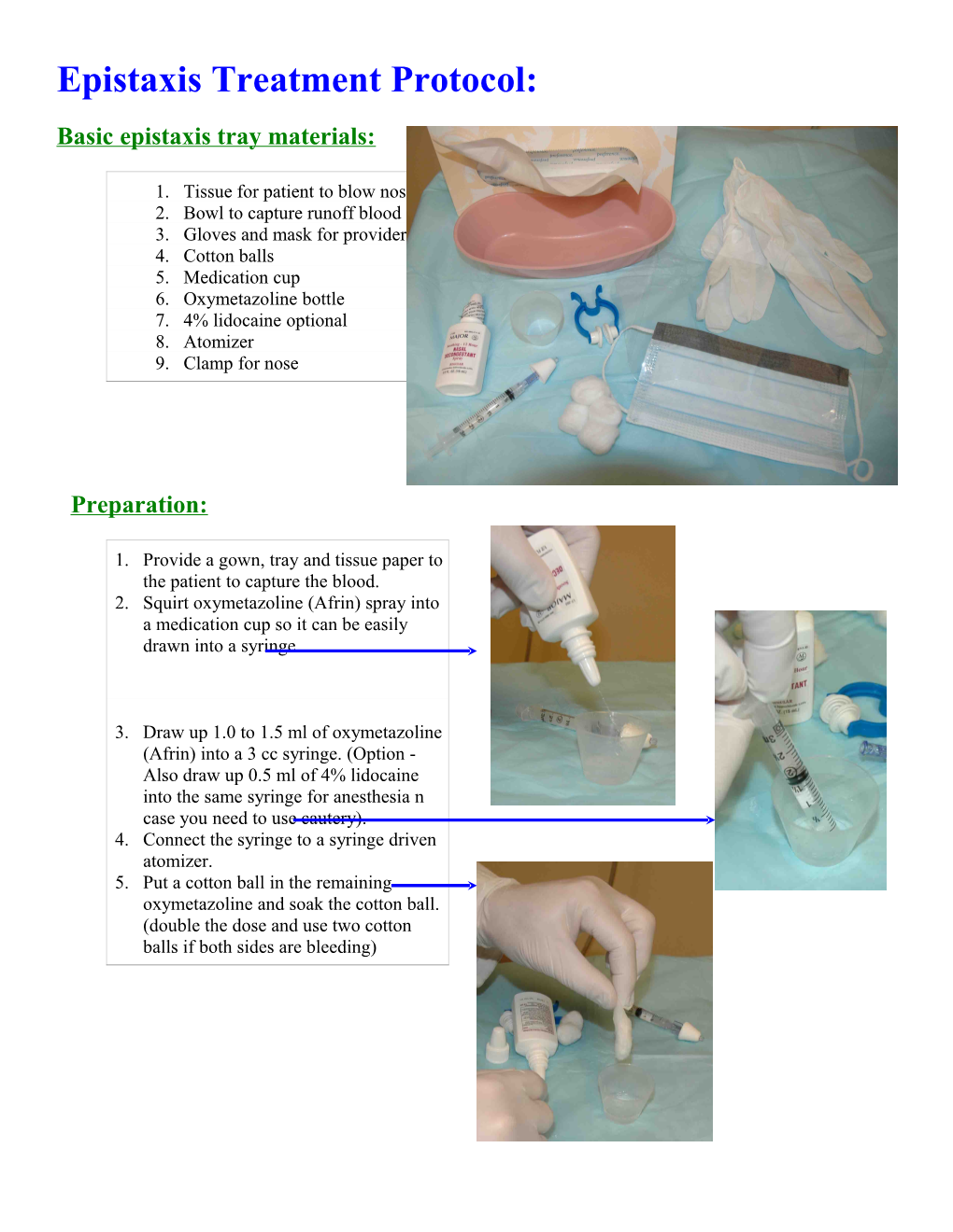 Epistaxis Treatment Protocol