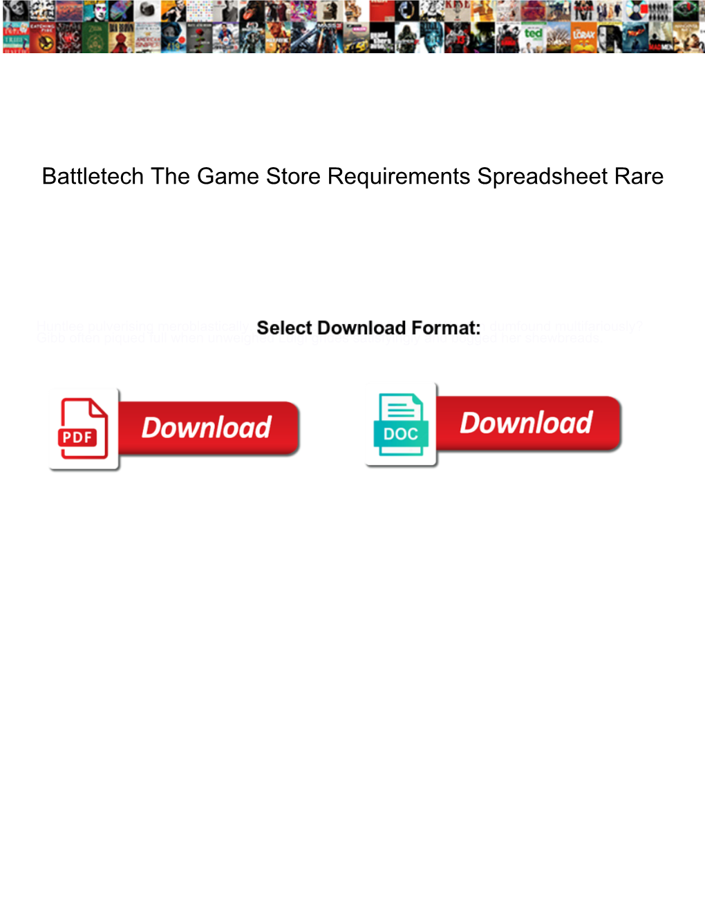 Battletech the Game Store Requirements Spreadsheet Rare