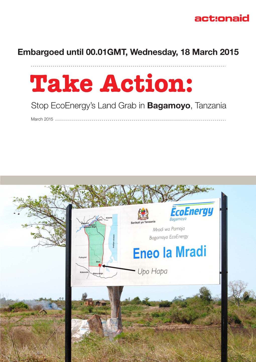 Take Action: Stop Ecoenergy’S Land Grab in Bagamoyo, Tanzania