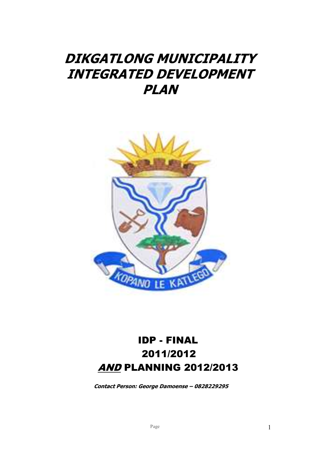 Dikgatlong Integrated Development Plan