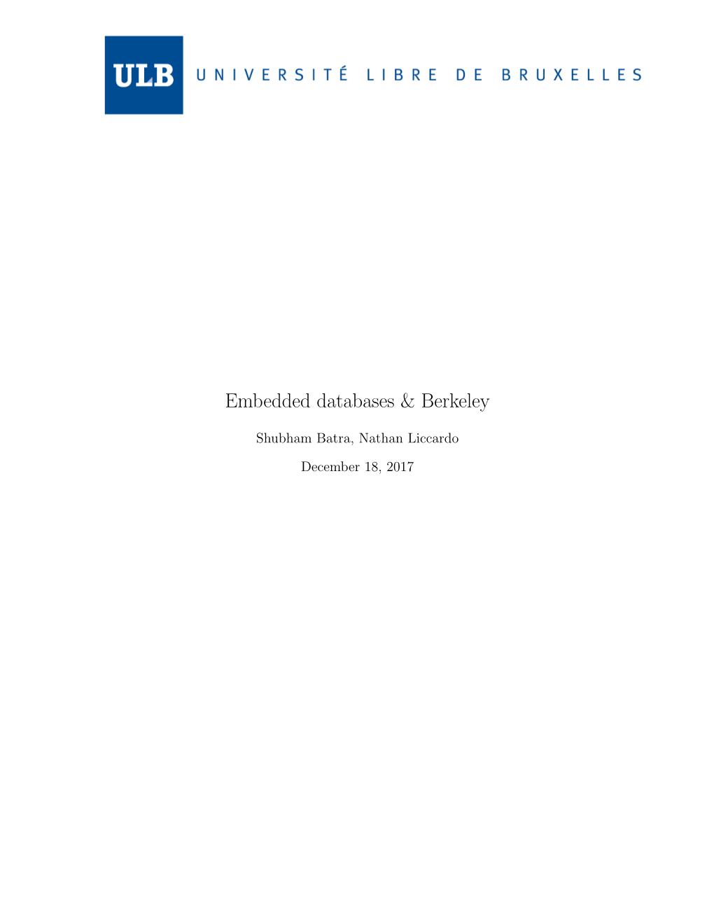 Embedded Databases & Berkeley