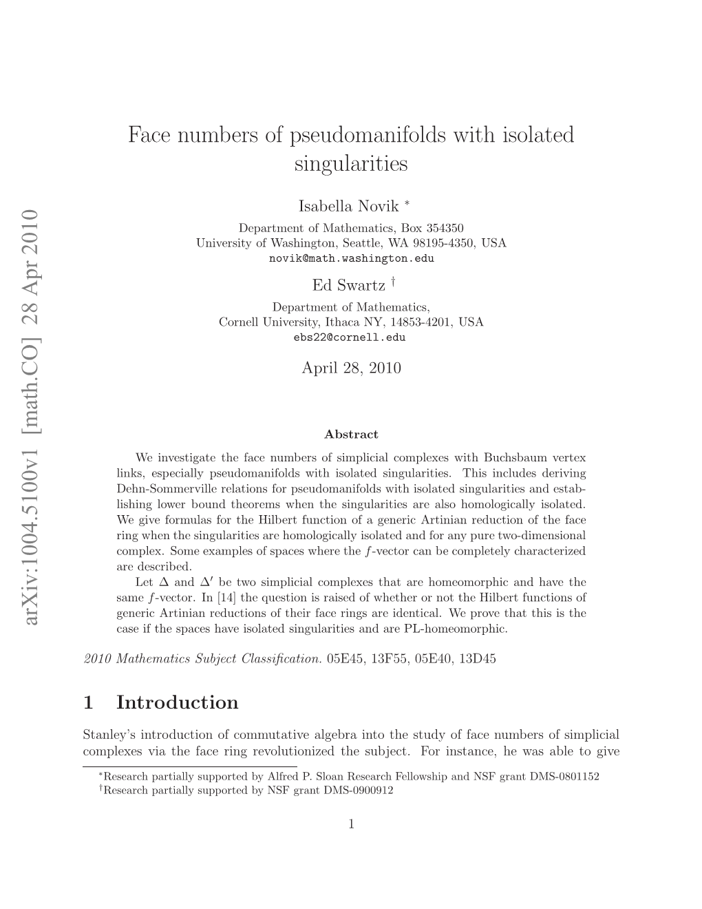 Face Numbers of Pseudomanifolds with Isolated Singularities