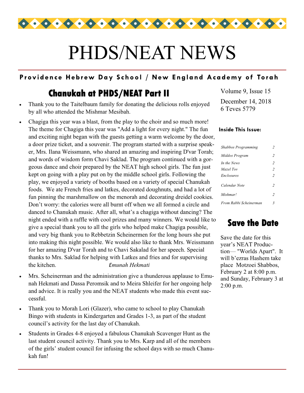 Phds/Neat News