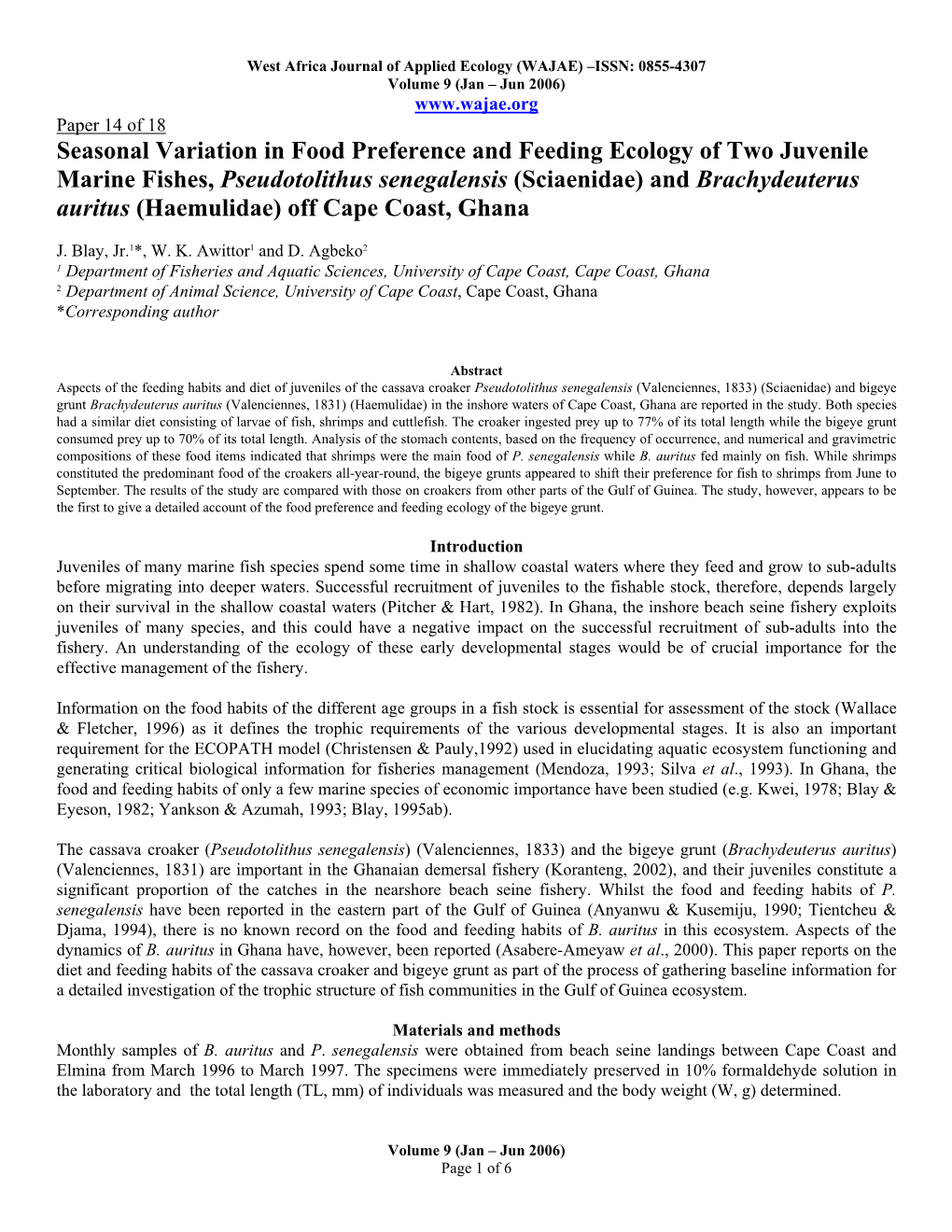 Seasonal Variation in Food Preference and Feeding Ecology Of