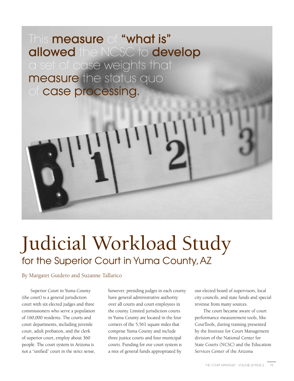 Judicial Workload Study for the Superior Court in Yuma County, AZ
