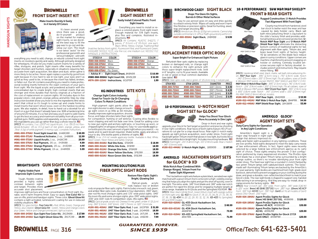 Handgun Sights 316-325