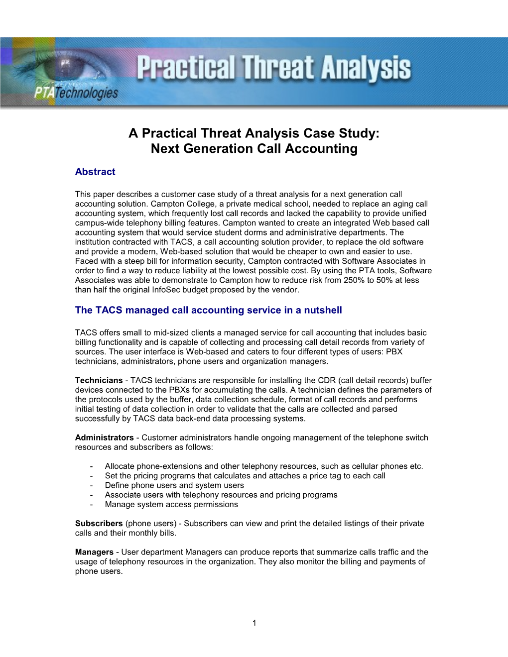 Call Accounting Case Study