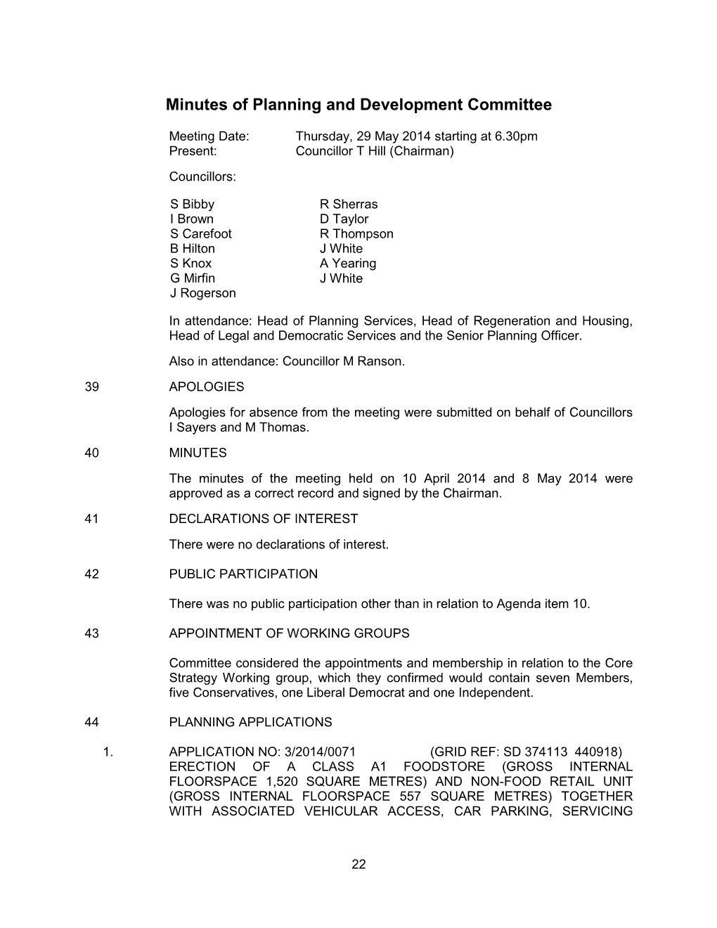 Planning and Development Committee