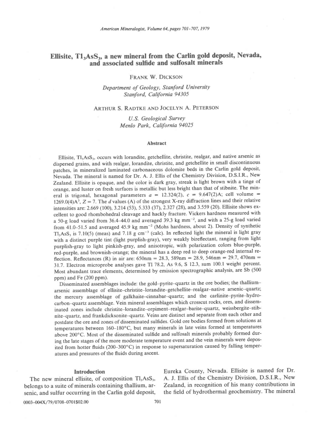 And Associated Sulfide and Sulfosalt Minerals