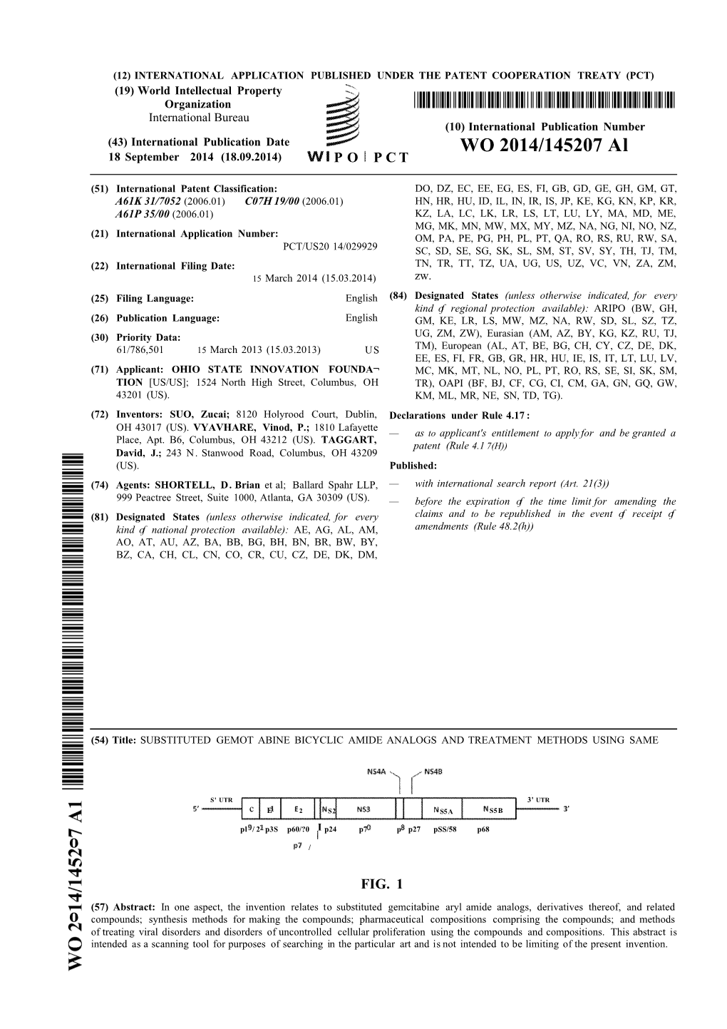 WO 2014/145207 Al 18 September 2014 (18.09.2014) P O P C T