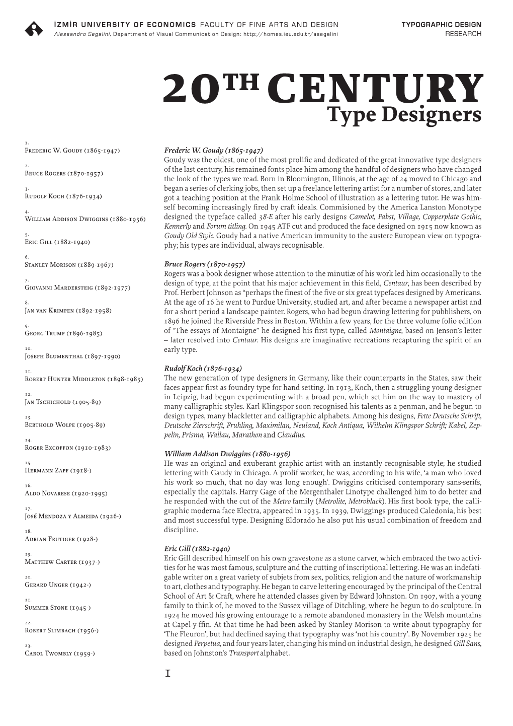 Type Designers