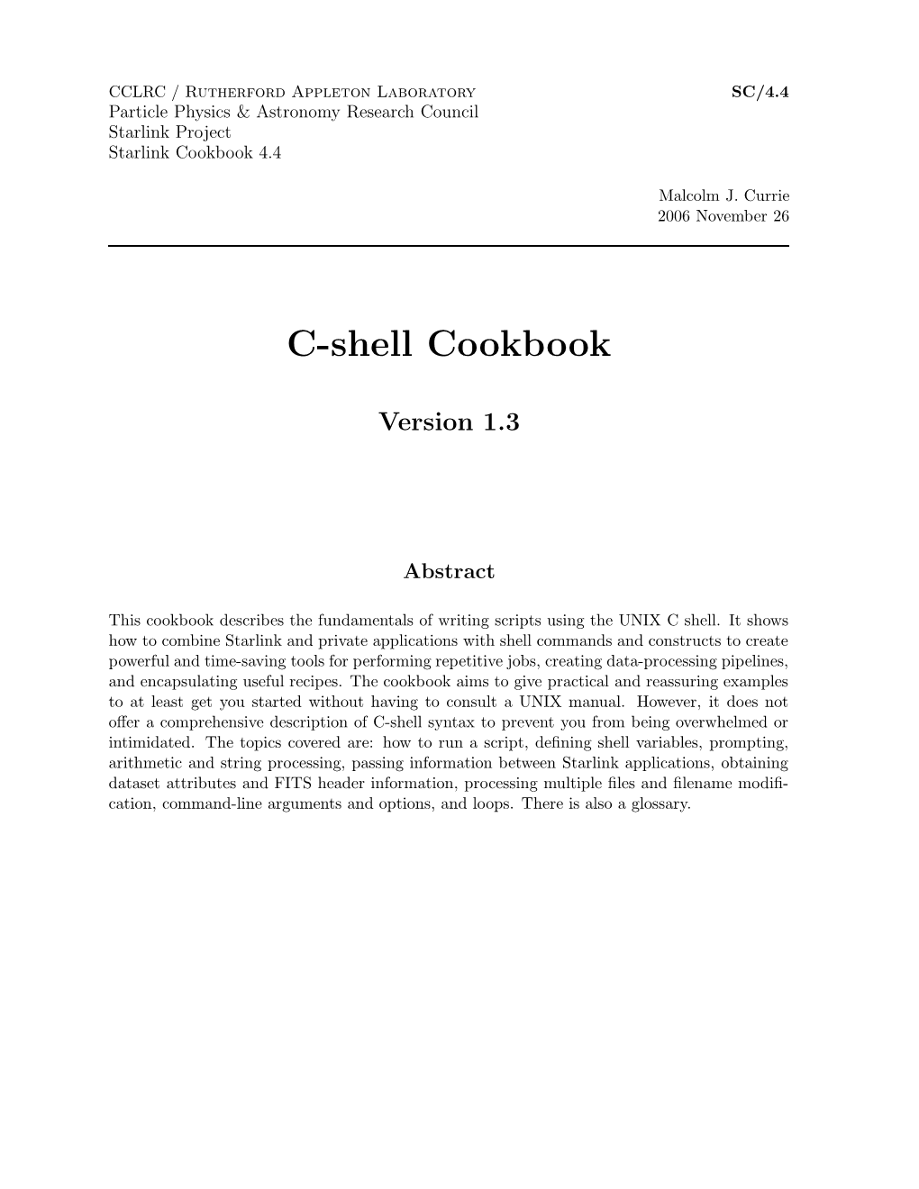 C-Shell Cookbook