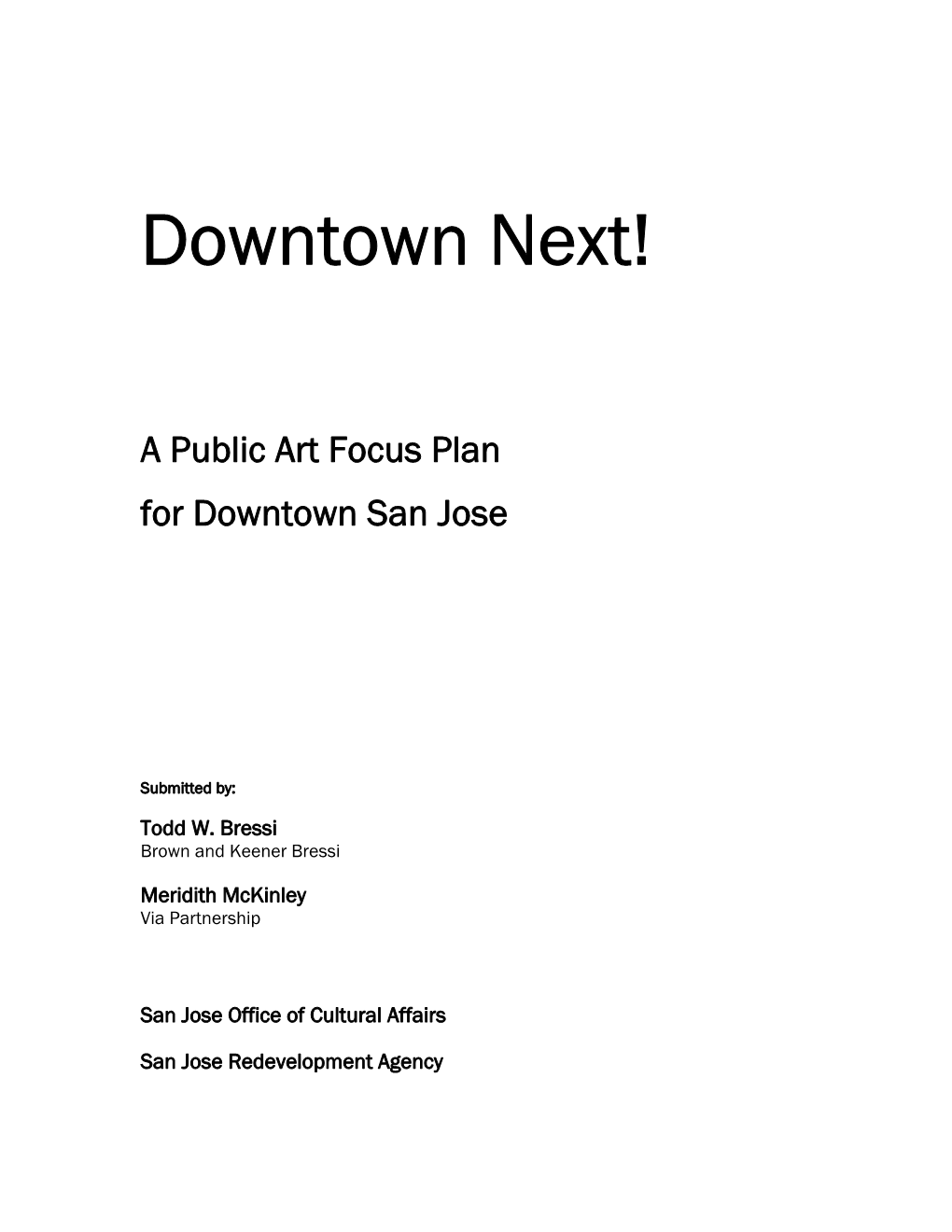 Downtown Public Art Focus Plan