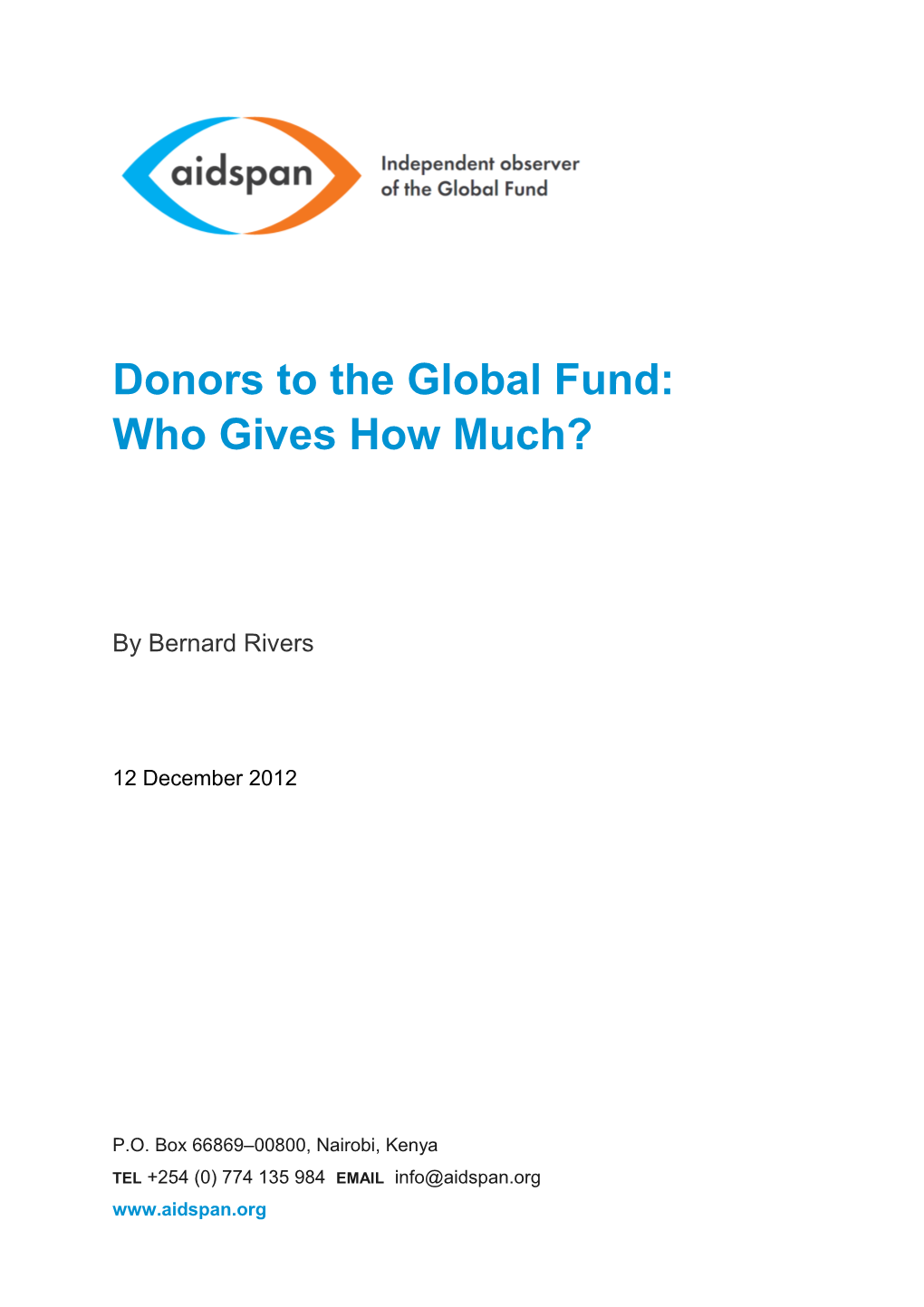 Donors to the Global Fund