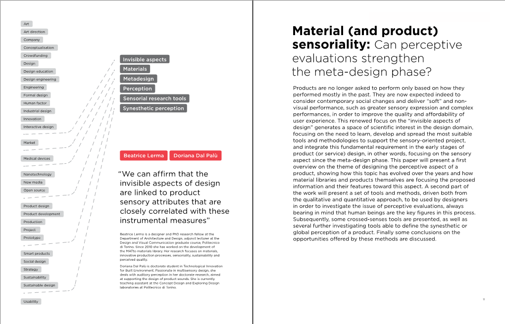 Material (And Product) Sensoriality: Can Perceptive