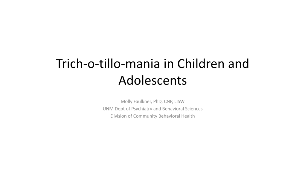 What Is the DSM 5 Criteria for Trichotillomania?