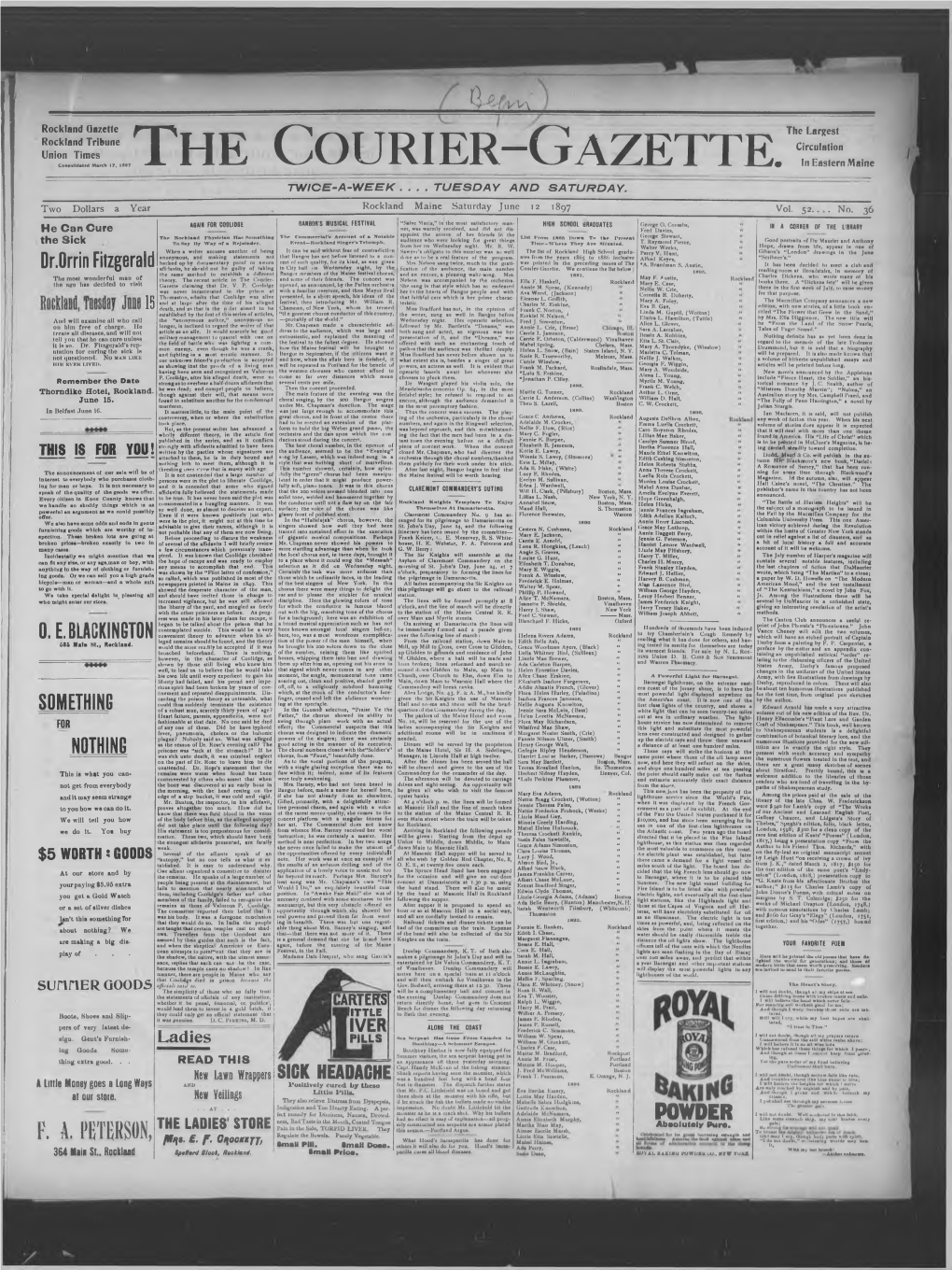 Courier Gazette : June 12, 1897