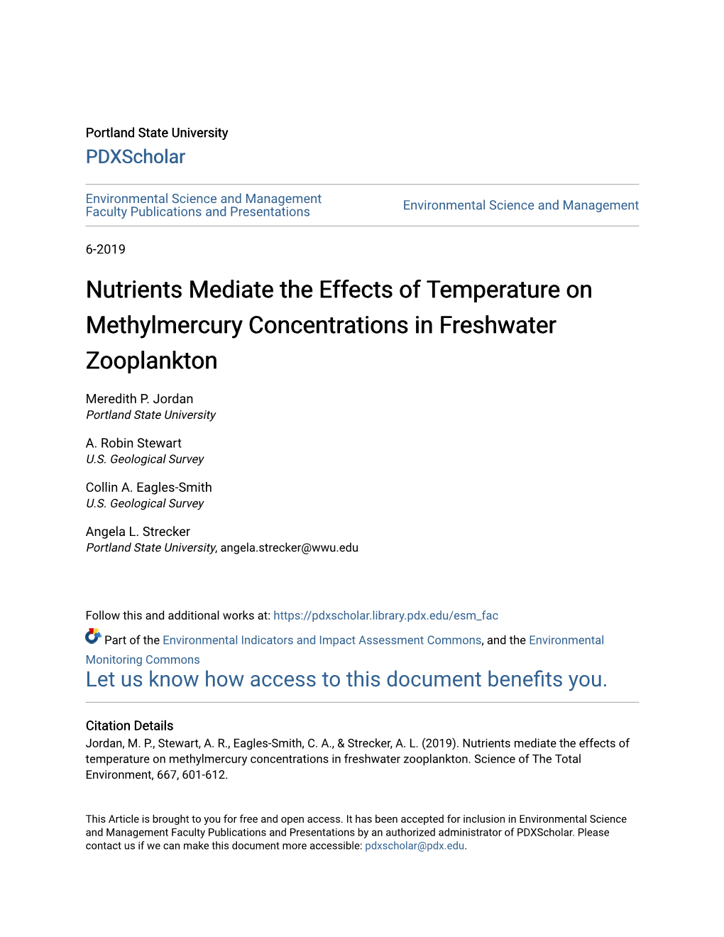 Nutrients Mediate the Effects of Temperature on Methylmercury Concentrations in Freshwater Zooplankton