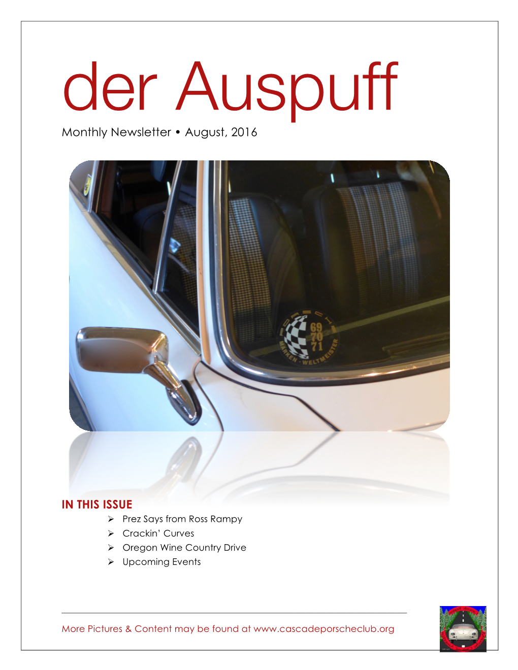 Er Auspuff Monthly Newsletter • August, 2016