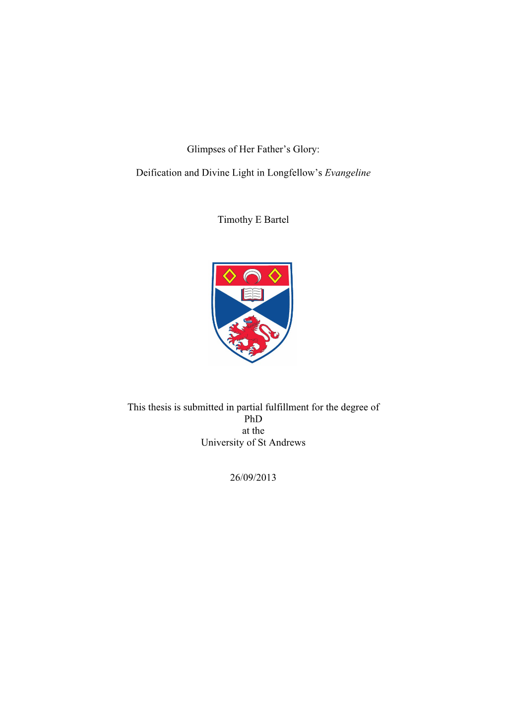 Timothy E. Bartel Phd Thesis