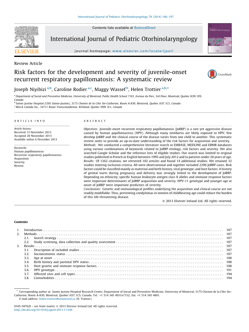 Risk Factors for the Development and Severity of Juvenile-Onset Recurrent