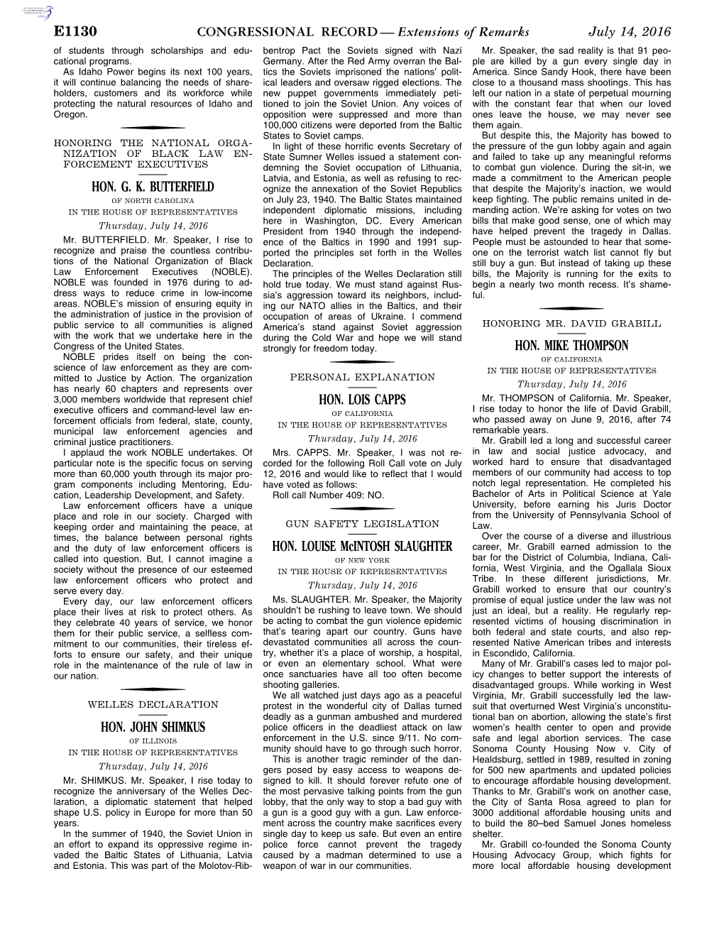 CONGRESSIONAL RECORD— Extensions of Remarks E1130 HON