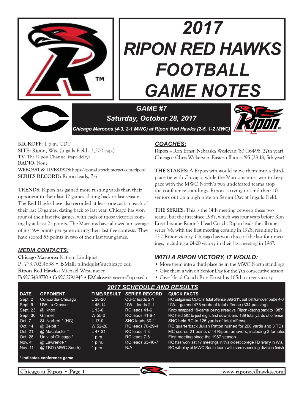 Game Notes Vs. Chicago.Indd