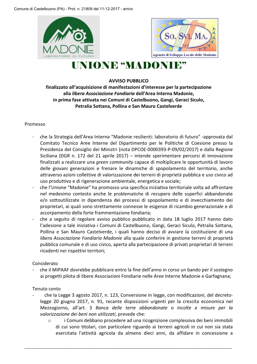 Unione “Madonie”