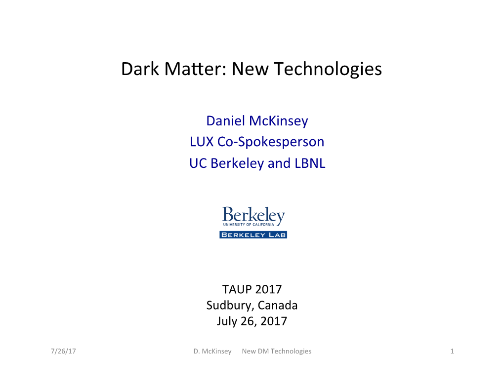 Dark Mamer: New Technologies