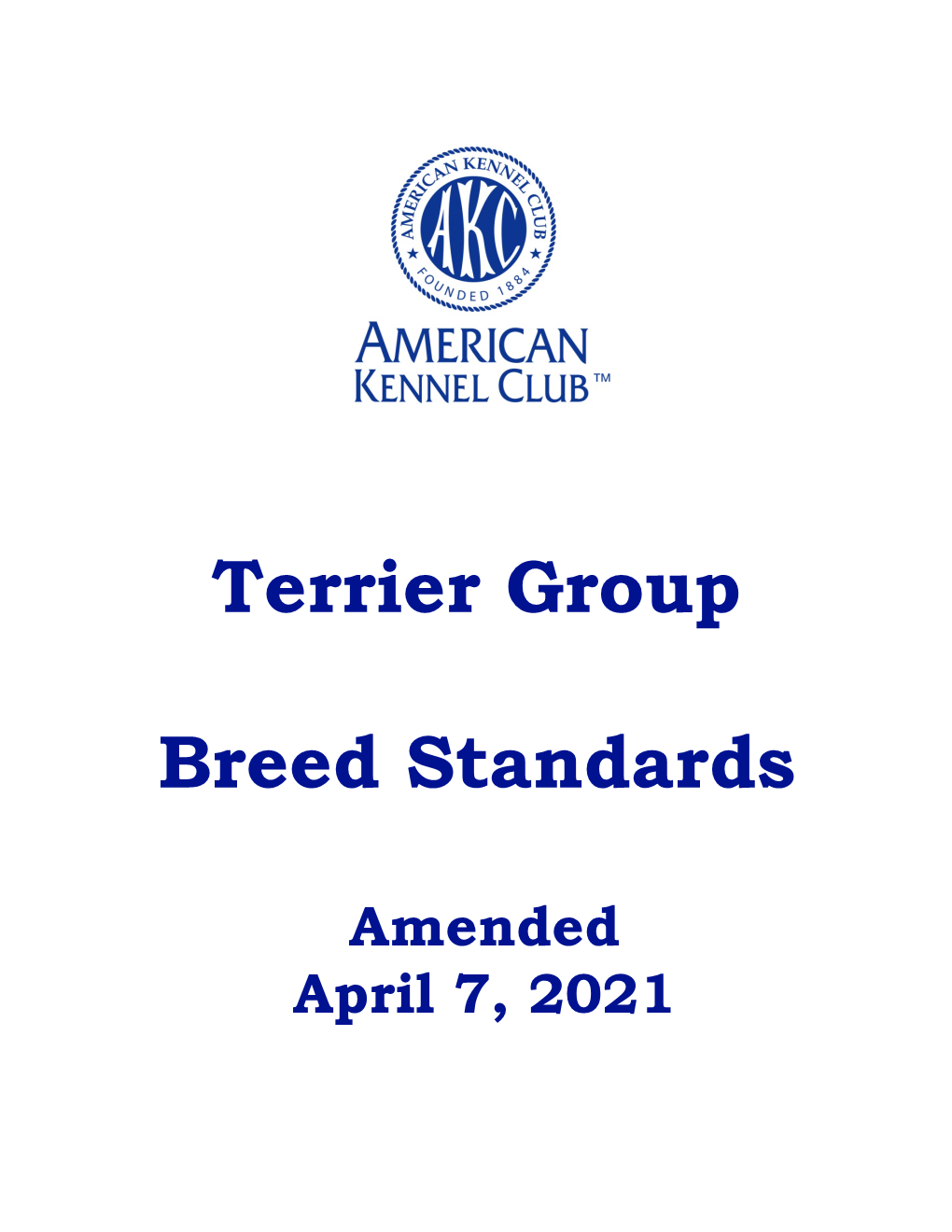 Terrier Group Breed Standards