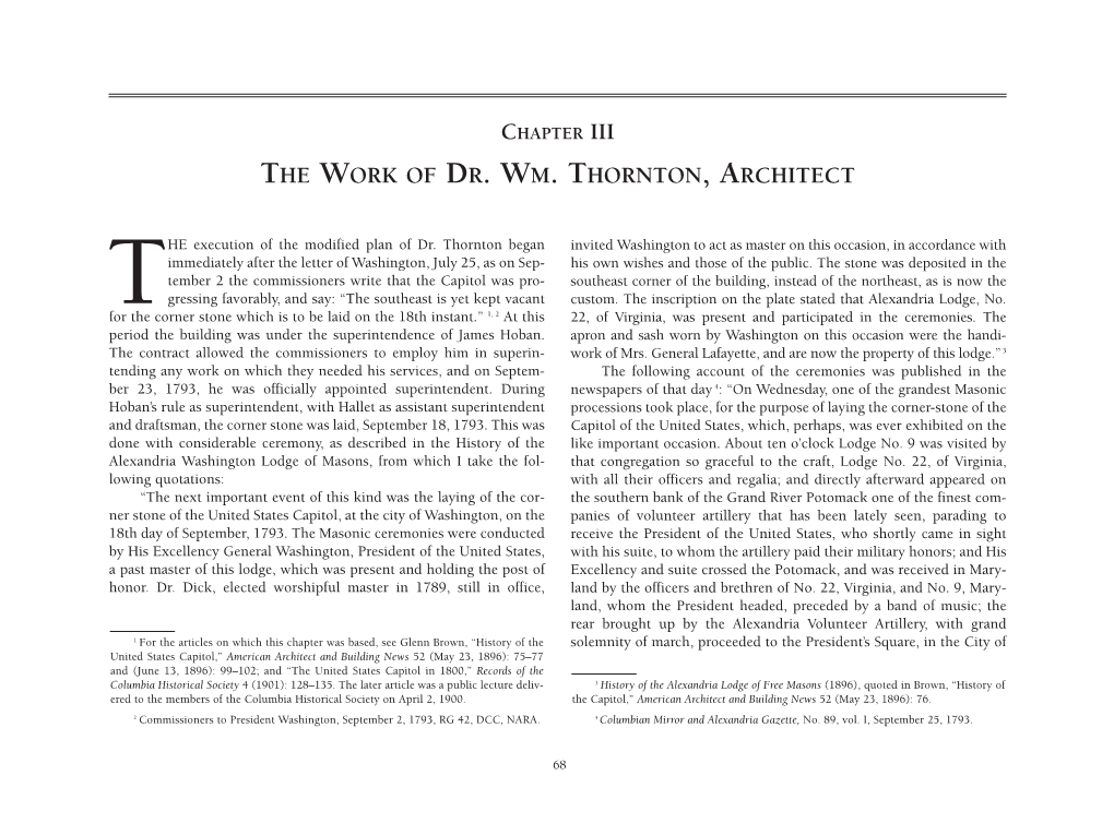 The Work of Dr. Wm. Thornton, Architect