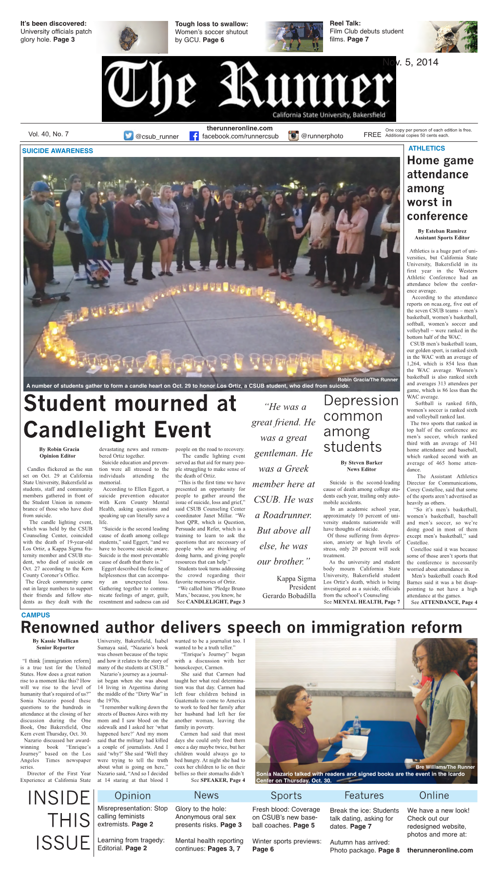 Student Mourned at Candlelight Event