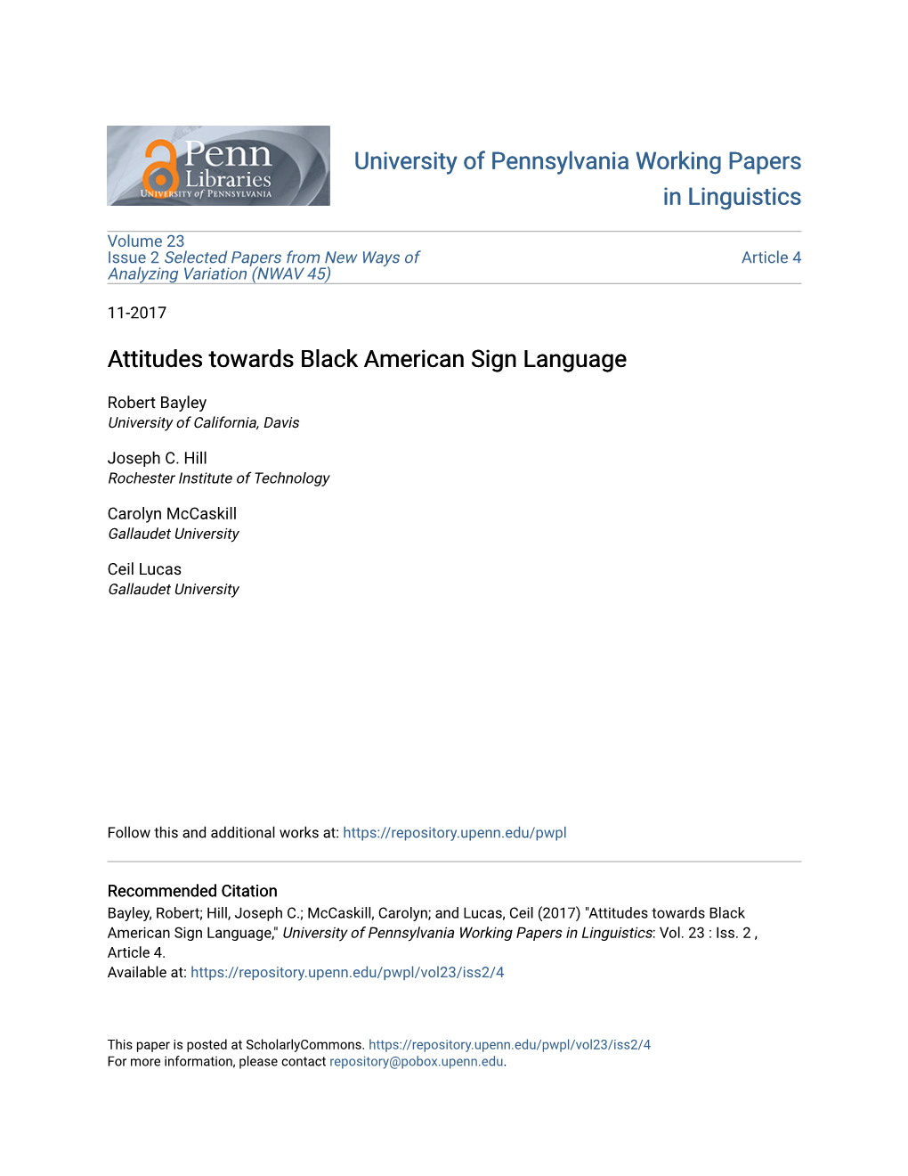 Attitudes Towards Black American Sign Language