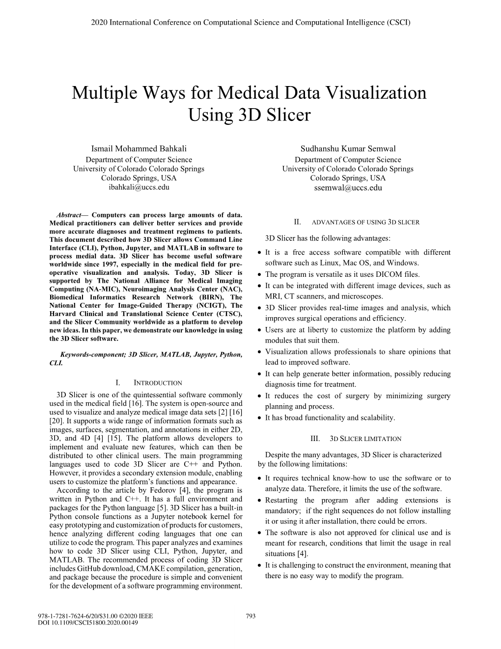 Multiple Ways for Medical Data Visualization Using 3D Slicer