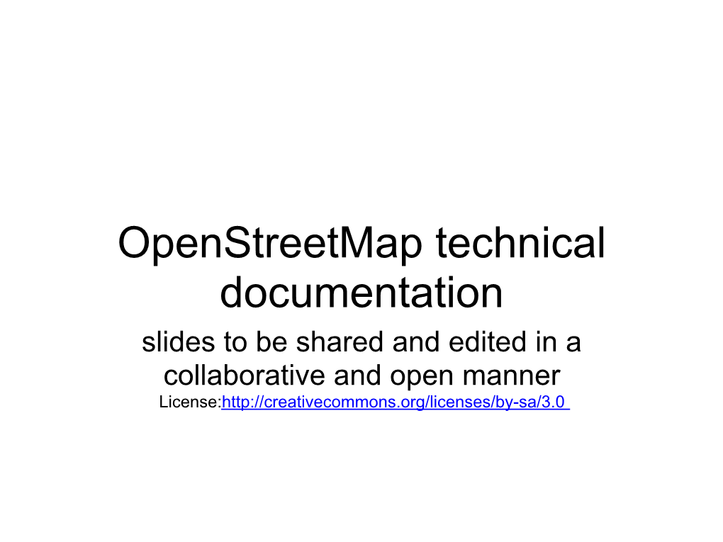 Openstreetmap Technical Documentation