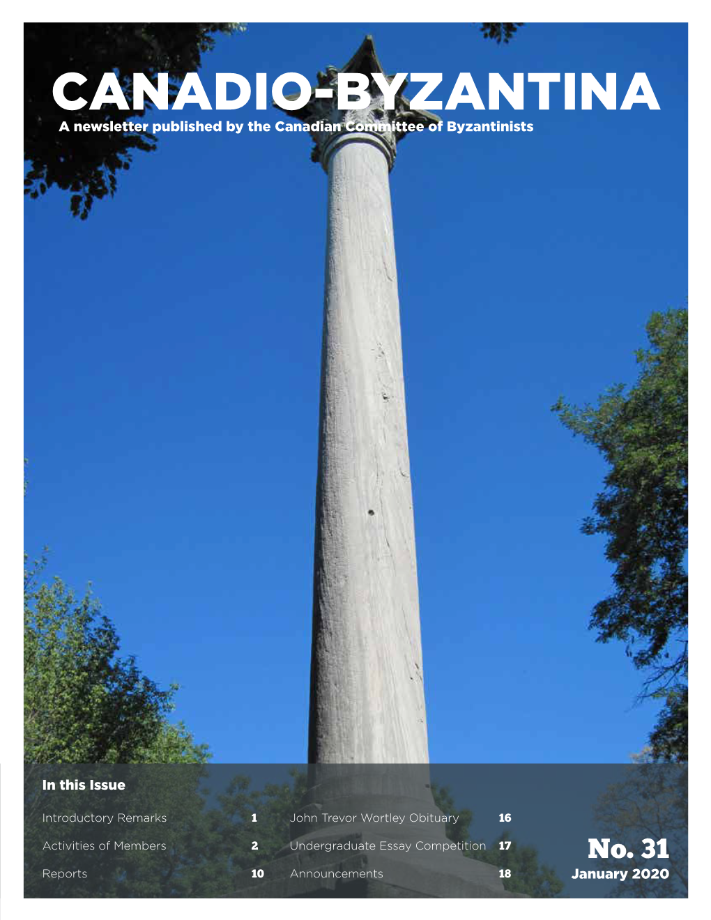 CANADIO-BYZANTINA a Newsletter Published by the Canadian Committee of Byzantinists