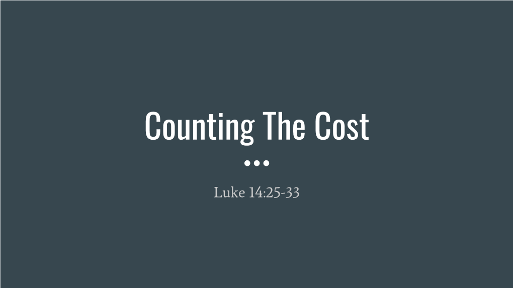 Counting the Cost