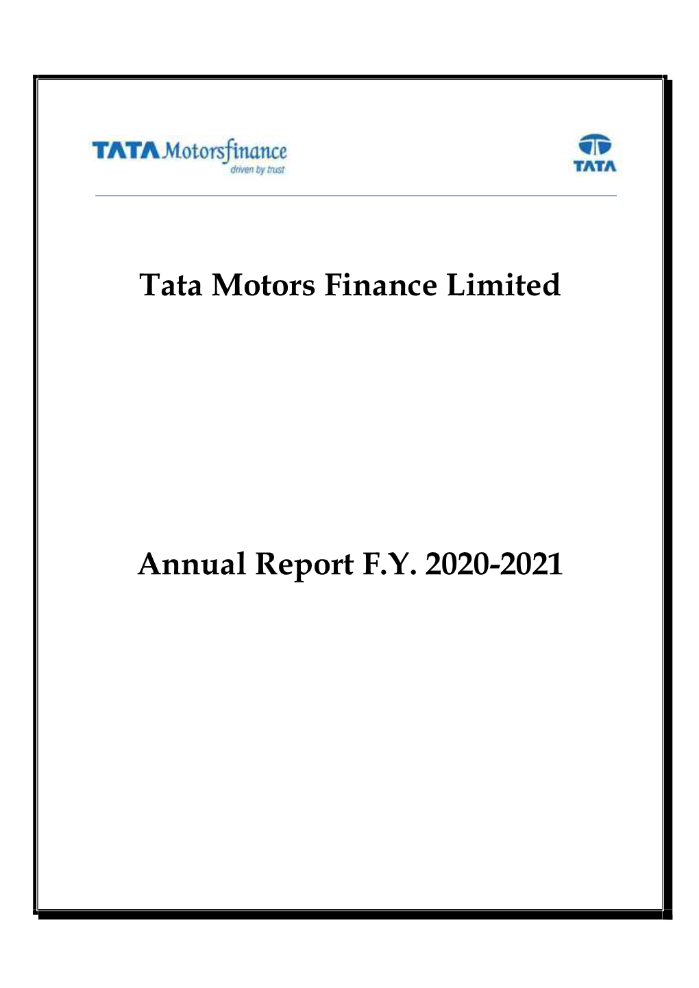 Tata Motors Finance Limited Annual Report F.Y. 2020-2021