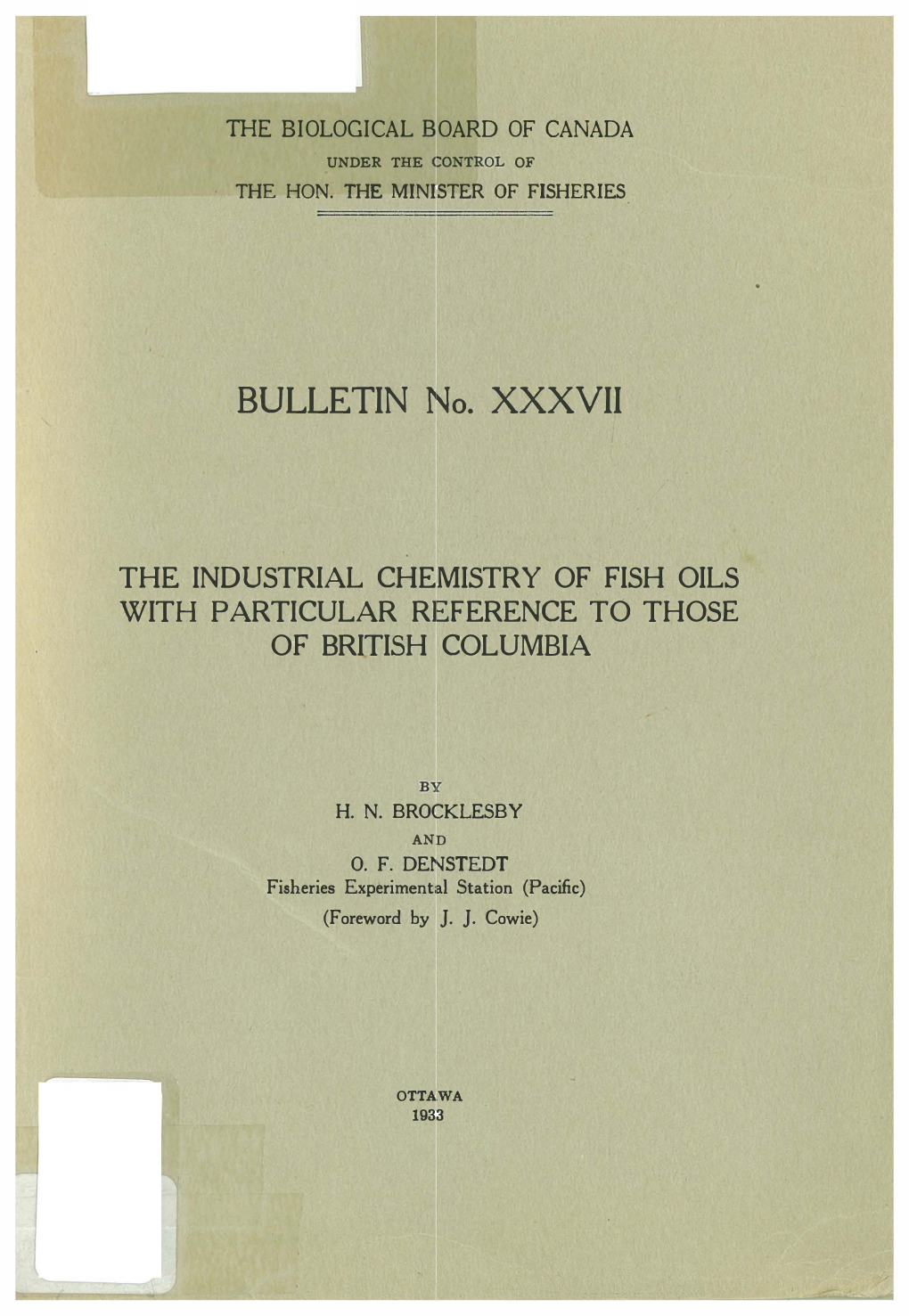 BULLETIN R\Jo. XXXVII II